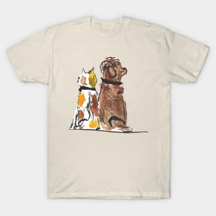 Watercolor Cat and Dog T-Shirt